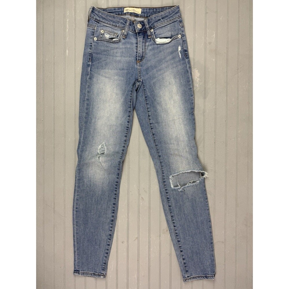 Gap Size 24 Womens Jeans Curvy True Skinny Stretch Light Wash Low Rise Distress